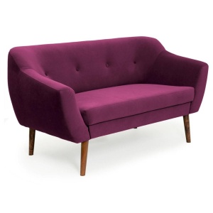 CANAPEA 2 LOCURI BERGAMO, BORDO/NUC, DESIGN SCANDINAV