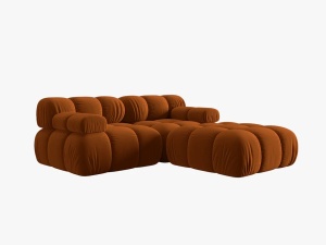 CANAPEA/COLTAR MODULAR BELLIS, 3 LOCURI, 188 CM, SCORTISOARA 56, TAPITERIE DIN CATIFEA, DESIGN DEOSEBIT - Img 4