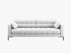 CANAPEA CU 3 LOCURI, MAMAIA, GRI DESCHIS NEVE, CU TAPITERIE DIN TEXTIL FIN, MICADONI
