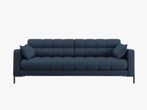 CANAPEA CU 4 LOCURI, MAMAIA ALBASTRU NEVE, CU TAPITERIE DIN TEXTIL FIN, MICADONI