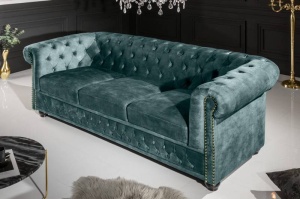 CANAPEA DEOSEBITA, CHESTERFIELD 205CM, COD 43091, DIN LEMN MASIV SI CATIFEA, DESIGN MODERN - Img 2