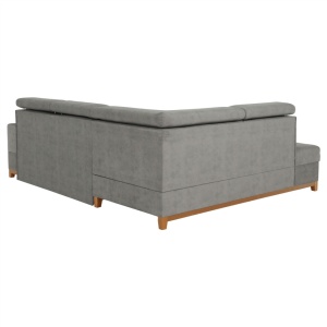 CANAPEA DRENA, MODEL STANGA, GRI DESCHIS, DIN TEXTIL SI LEMN, EXTENSIBIL, SPATIU DEPOZITARE, STIL MODERN, TK - Img 8