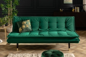 CANAPEA EXTENSIBILA 184CM, MAGNIFIQUE COD 40029, DIN METAL SI CATIFEA, DESIGN RETRO