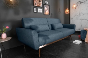 CANAPEA EXTENSIBILA 210CM, BELLEZZA 208CM ALBASTRA, COD 40025 , ASPECT RETRO - Img 2