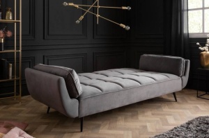 CANAPEA EXTENSIBILA 215CM, BOUTIQUE COD 40567, DIN LEMN SI CATIFEA GRI - Img 3