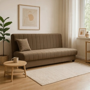 CANAPEA EXTENSIBILA, DE BUGET, ARTIM MEBLE, MATERIAL TEXTIL SI LEMN, DIVERSE CULORI, STIL MODERN - Img 2