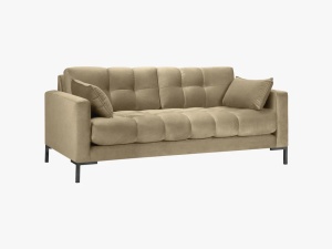 CANAPEA MAMAIA, 2 LOCURI, 152 CM, BEJ 28/NEGRU, TAPITERIE DIN CATIFEA, DESIGN DEOSEBIT - Img 3