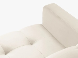 CANAPEA MAMAIA, 2 LOCURI, 152 CM, BEJ DESCHIS 22/NEGRU, TAPITERIE DIN CATIFEA, DESIGN DEOSEBIT - Img 5