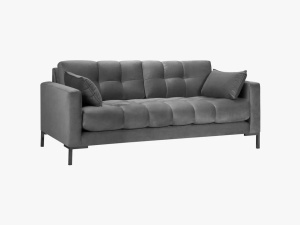 CANAPEA MAMAIA, 2 LOCURI, 152 CM, GRI DESCHIS 13/NEGRU, TAPITERIE DIN CATIFEA, DESIGN DEOSEBIT - Img 2