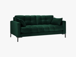 CANAPEA MAMAIA, 2 LOCURI, 152 CM, VERDE SMARALD 78/NEGRU, TAPITERIE DIN CATIFEA, DESIGN DEOSEBIT - Img 2