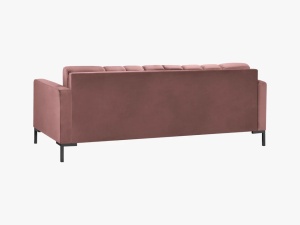 CANAPEA MAMAIA, 3 LOCURI, 177 CM, ROZ 52/NEGRU, TAPITERIE DIN CATIFEA, DESIGN DEOSEBIT - Img 4