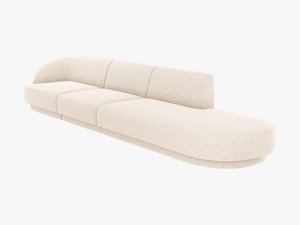 CANAPEA MILEY DREAPTA, 4 LOCURI, 325 CM, BEJ DESCHIS 23, TAPITERIE CHENILLE, DESIGN DEOSEBIT