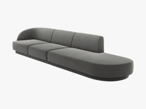 CANAPEA MILEY DREAPTA, 4 LOCURI, 325 CM, GRI DESCHIS 13, TAPITERIE DIN CATIFEA, DESIGN DEOSEBIT