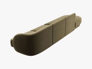 CANAPEA MILEY STANGA, 4 LOCURI, 325 CM, VERDE 77, TAPITERIE DIN CATIFEA, DESIGN DEOSEBIT - Img 4