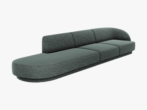 CANAPEA MILEY STANGA, 4 LOCURI, 325 CM, VERDE 78, TAPITERIE CHENILLE, DESIGN DEOSEBIT