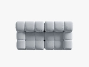 CANAPEA MODULARA BELLIS, 2 LOCURI, 188 CM, ALBASTRU DESCHIS 80, TAPITERIE DIN CATIFEA, DESIGN DEOSEBIT - Img 4