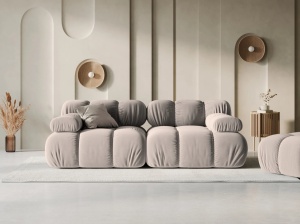CANAPEA MODULARA BELLIS, 2 LOCURI, 188 CM, BEJ 16, TAPITERIE DIN CATIFEA, DESIGN DEOSEBIT