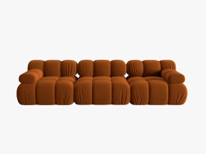 CANAPEA MODULARA BELLIS, 3 LOCURI, 282 CM, SCORTISOARA 56, TAPITERIE DIN CATIFEA, DESIGN DEOSEBIT - Img 3