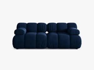 CANAPEA MODULARA BELLIS, CU 2 LOCURI, ALBASTRU ROYAL, CU TAPITERIE DIN CATIFEA BLUVEL, MICADONI