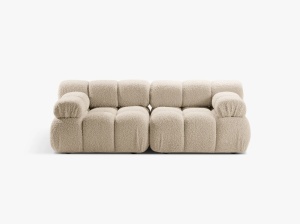 CANAPEA MODULARA BELLIS, CU 2 LOCURI, BEJ DESCHIS, CU TAPITERIE DIN BOUCLE ROLF, MICADONI