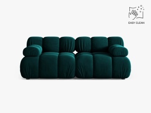 CANAPEA MODULARA BELLIS, CU 2 LOCURI, VERDE PETROL INTENS, CU TAPITERIE DIN CATIFEA VENUS, MICADONI