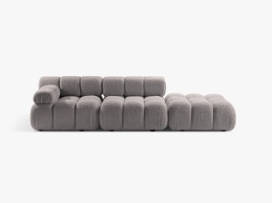 CANAPEA MODULARA BELLIS, PE DREAPTA, GRI DESCHIS, CU TAPITERIE DIN TEXTIL BOUCLE ROLF, MICADONI
