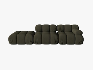 CANAPEA MODULARA BELLIS, PE STANGA, VERDE AMAZON, CU TAPITERIE DIN TEXTIL 3D SONIC, MICADONI