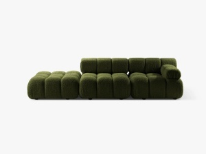 CANAPEA MODULARA BELLIS, PE STANGA, VERDE, CU TAPITERIE DIN TEXTIL BOUCLE ROLF, MICADONI