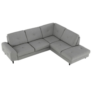 CANAPEA PRAGA, MODEL DREAPTA, GRI, DIN STOFA, EXTENSIBILA, SPATIU DEPOZITARE, STIL MODERN, TK - Img 6