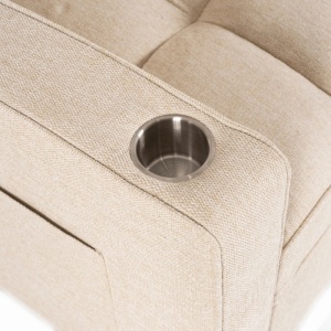 CANAPEA RABATABILA, ARTIM MEBLE, REALIZAT DIN MATERIAL TEXTIL BEJ SI METAL, STIL MODERN - Img 8