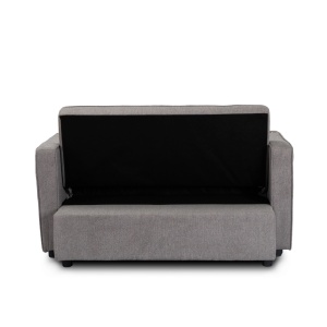 CANAPEA RABATABILA, ARTIM MEBLE, REALIZAT DIN MATERIAL TEXTIL GRI INCHIS SI METAL, STIL MODERN - Img 2