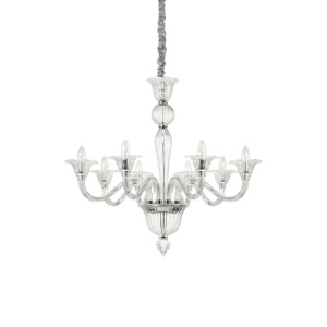 CANDELABRU BRIGITTA SP8, TRANSPARENT, DIN STICLA, STIL MODERN