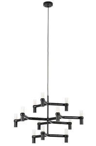 CANDELABRU CU LED-URI ATOMIC, NEGRU, DIN METAL, STIL MODERN, B2 - Img 3