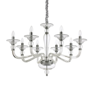 CANDELABRU DANIELI SP8, TRANSPARENT, DIN STICLA, STIL MODERN