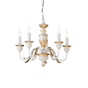 CANDELABRU FIRENZE SP5, ALB, DIN METAL, STIL MODERN