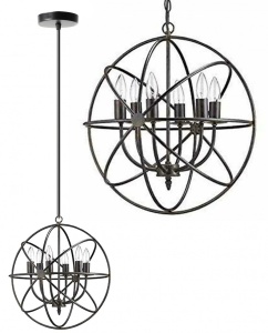 CANDELABRU INDUSTRIAL LOFT APP261, 52x52 cm, NEGRU, DIN METAL, STIL INDUSTRIAL, TU