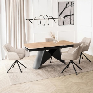 CEL MAI MIC PRET!!!MASA EXTENSIBILA 160-240CM, ARTIM MEBLE, REALIZATA DIN METAL SI CERAMICA, CULOARE MARMURA STEJAR/NEGRU, STIL MODERN - Img 4