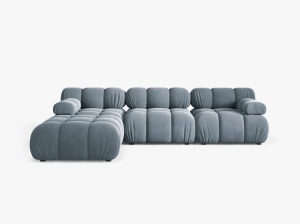 COLTAR BELLIS, CU 4 LOCURI, ALBASTRU DESCHIS, CU TAPITERIE DIN CATIFEA BLUVEL, MICADONI