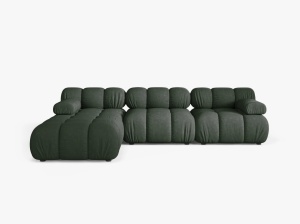 COLTAR BELLIS, CU 4 LOCURI, VERDE INCHIS, CU TAPITERIE DIN TEXTIL STRUCTURAT LIBERTY, MICADONI