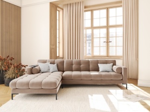 COLTAR CONFORTABIL BALI 293CM, TAPITERIE DIN CATIFEA, BEIGE BLU 28, STANGA, STIL MODERN, ARTIM GROUP SELECTION