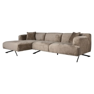 COLTAR DONOVAN CU 3 LOCURI + CANAPEA EXTENSIBILA STANGA, BERGEN 104 TAUPE CHENILLE, S5138, CONFECTIONAT DIN SPUMA, METAL SI 100% POLIESTER, RICHMOND INTERIOR