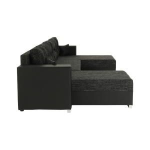 COLTAR ESSEN, UNIVERSAL (S/D), NEGRU, DIN PIELE ECOLOGICA SI TEXTIL, EXTENSIBIL, SPATIU DEPOZITARE, STIL MODERN, TK - Img 2