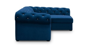 COLTAR EXTENSIBIL 278 CM, VALENTINO L DREAPTA, ALBASTRU, DIN STOFA DE CALITATE SUPERIOARA - Img 3