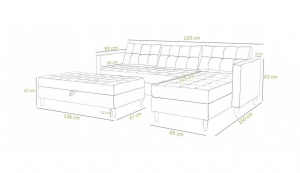 COLTAR EXTENSIBIL ROXY VELVA 6 TAPITERIE DIN STOFA STIL SCANDINAV - Img 4