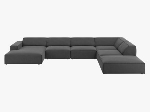 COLTAR JODIE, DREAPTA, 7 LOCURI, 364 CM, DIVERSE CULORI SI MATERIALE, DESIGN DEOSEBIT