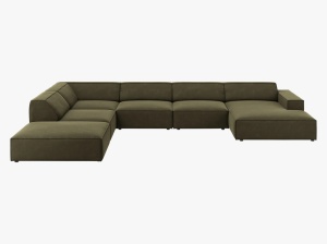 COLTAR JODIE, STANGA, 7 LOCURI, 364 CM, DIVERSE CULORI SI MATERIALE, DESIGN DEOSEBIT - Img 5