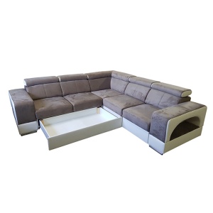 COLTAR KAMELIA, ALB/MARO, PIELE ECOLOGICA SI TEXTIL, EXTENSIBIL, SPATIU DEPOZITARE, UNIVERSAL (S/D), STIL MODERN, TK - Img 3