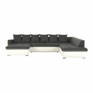 COLTAR KASTOR, TIP U, DREAPTA, GRI/ALB SI ROZ PUDRA, DIN PIELE ECOLOGICA SI TEXTIL, EXTENSIBIL, STIL MODERN, TK - Img 7