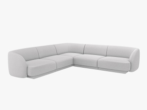 COLTAR LARGE MILEY, GRI DESCHIS, CU TAPITERIE DIN TEXTIL BOUCLE BALOO, MICADONI