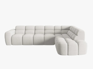 COLTAR LISA, DREAPTA, 5 LOCURI, 293 CM, GRI DESCHIS 01, TAPITERIE DIN STOFA, DESIGN DEOSEBIT